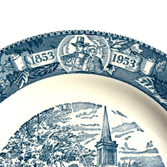 Vintage 1953 Strongsville Ohio Church Centennial Plate Kettlesprings Kilns - Picture 4 of 8